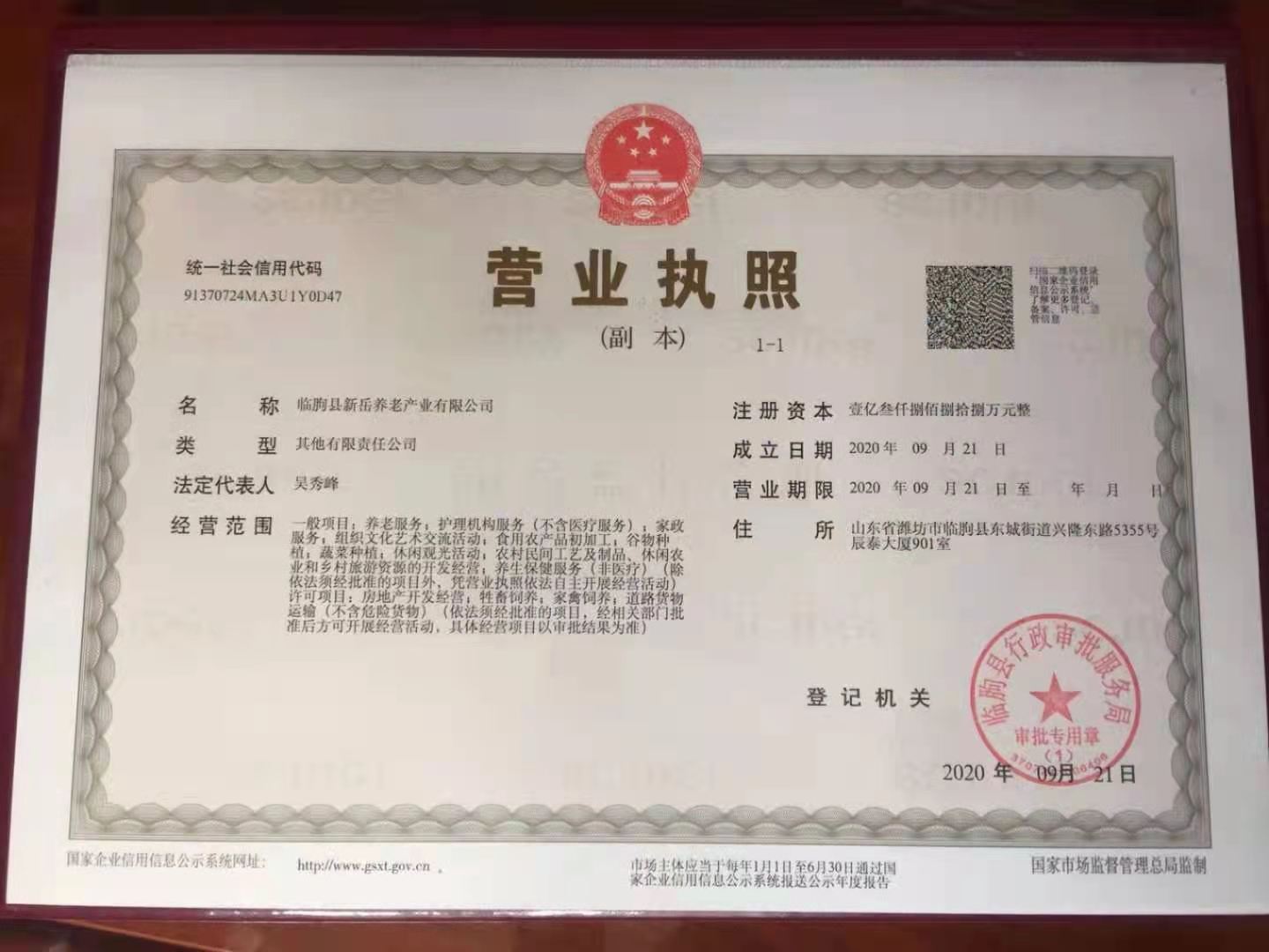 山东新岳养老院建设开发有限公司董事长——吴秀峰