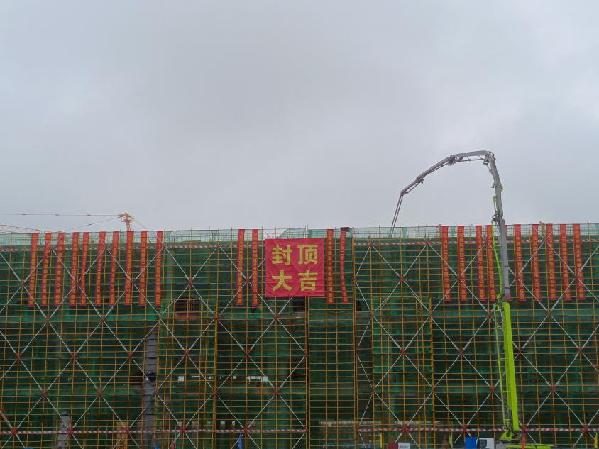 郑蒲港世港通新兴产业园项目D1仓库主体结构封顶