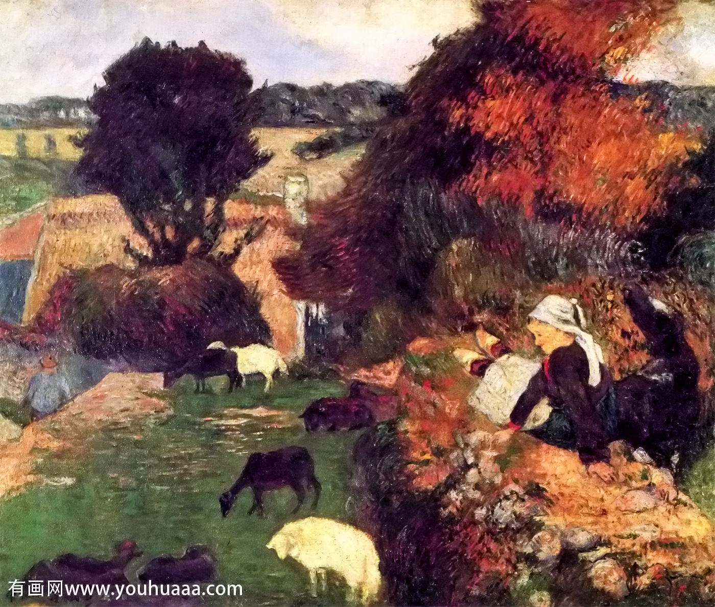 用人之精神文化写人间山水墨色